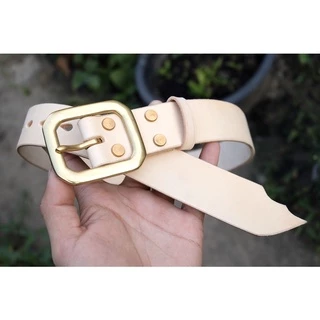 เข็มขัดหนังวัวฟอกฝาด Italy leather vegetable tanned full grain BATADOR(IDปลายดาบ)
