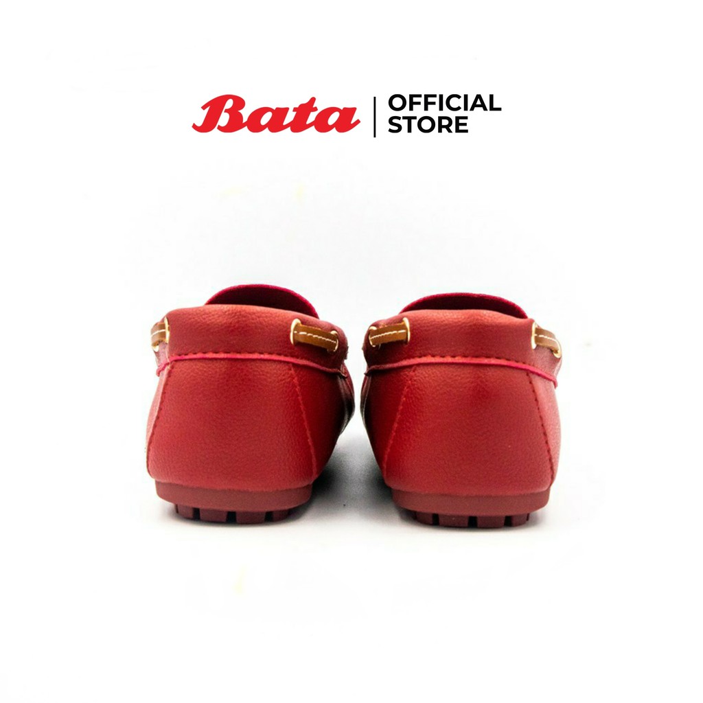 *Best Seller* Bata LADIES'CASUAL รองเท้าลำลองส้นแบนแฟชั่น MOCCASINE แบบสวม ปิดส้น สีแดง รหัส 5515596