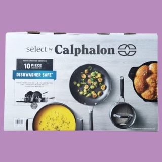 คาลฟาลอน ชุดเครื่องครัว 10 ชิ้น Select by Calphalon® Hard-Anodized Nonstick Pots and Pans, 10-Piece Cookware Set ชุดกระทะ &amp; หม้อ ฮาร์ดอโนไดซ์ เคลือบนอนสติ๊ก