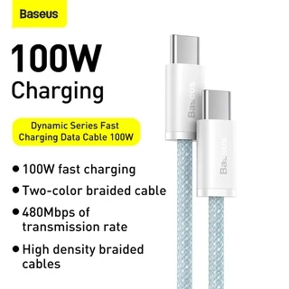 Baseus Dynamic สายชาร์จ 100W Type-C to Type-C สายไนลอนถัก ทนทาน ชาร์จเร็ว PD Charge สําหรับ โทรศัพท์มือถือ