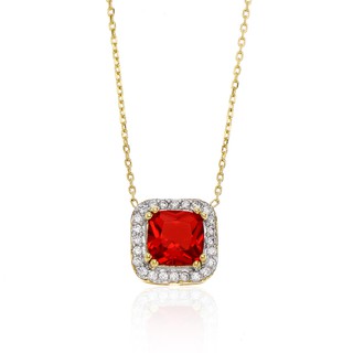 Jewelry Buffet สร้อยคอพร้อมจี้ RUBY ชุบทอง 18k