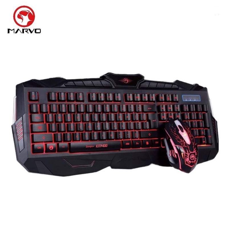 Marvo KM400 Gaming Mouse + Keyboard คีย์บอร์ด+เม้าส์เกมมิ่งมีไฟ