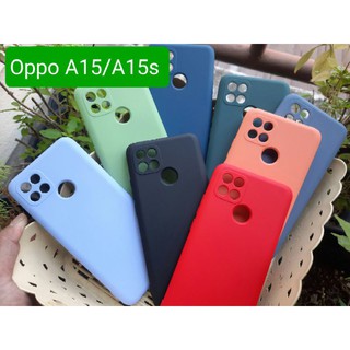 เคส Oppo A15/A15s รองด้วยกำมะหยี่+ซิลิโคนกันกล้อง