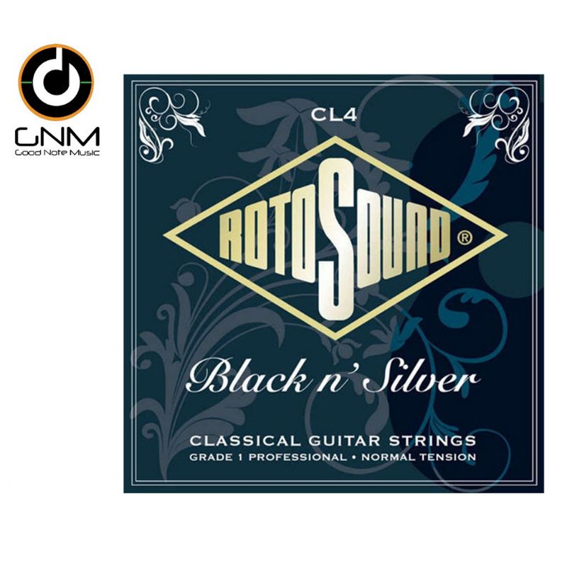 Rotosound รุ่น CL4-28-45 CL4 Black n' Silver สายกีต้าร์คลาสสิค - สีดำ