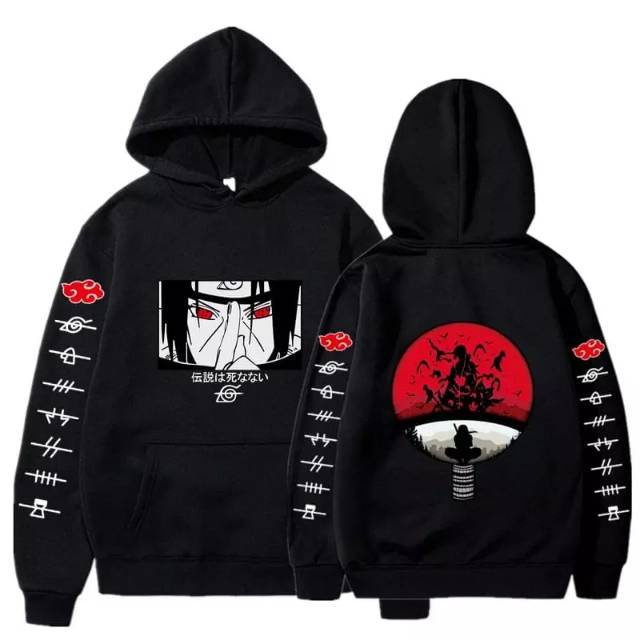 Naruto Itachi Uchiha Anime Hoodie แจ็คเก็ตพรีเมี่ยม FLEECE MATERIAL / Itachi Sasuke Naruto อะนิเมะเส