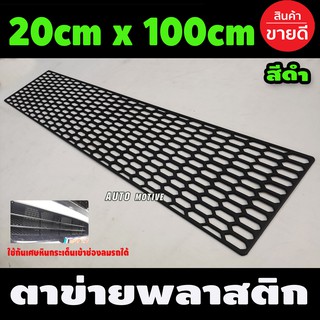 ตาข่ายพลาสติก ตะแกรง กันหิน สีดำ (ขนาด20cmx100cm)