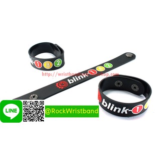 BLINK-182 ขายริสแบนด์ บลิงก์-182 BLK9NA Wristband สายรัดข้อมือวงร็อค