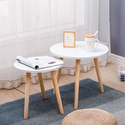 furnituredirect  โต๊ะข้างเตียง,กลม,นั่งเดิมกาแฟ  1604