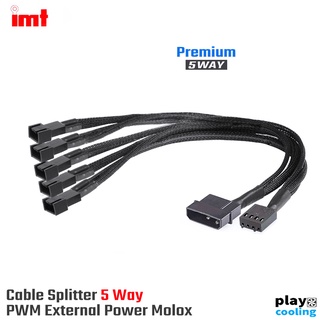 Cable Splitter 5 Way Fan PWM External power molox (สายแปลง PWM 5way จ่ายไฟพัดลมแยก จัดส่งในไทย ประกัน 1 ปี)