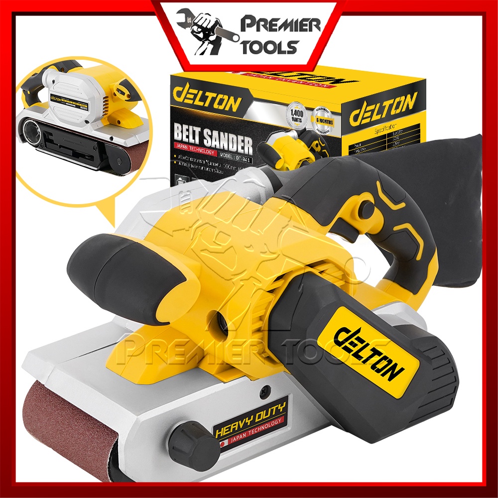 DELTON เครื่องขัดกระดาษทราย สายพาน (รุ่นรถถัง) Belt Sander 100มม. 4 นิ้ว 1,400W รุ่น DT-941 ฟรี! กระ