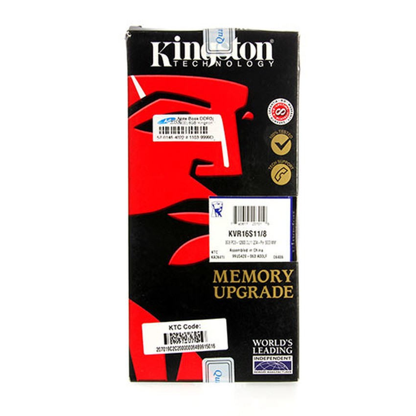 Kingston  RAM NoteBook DDR3L (1600) 'Ingram/Synnex' 4GB
