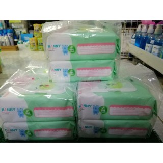 Nanny ผ้าเปียก ซื้อ1ฟรี1 (80แผ่นฟรี80แผ่น) หมดอายุปี2022