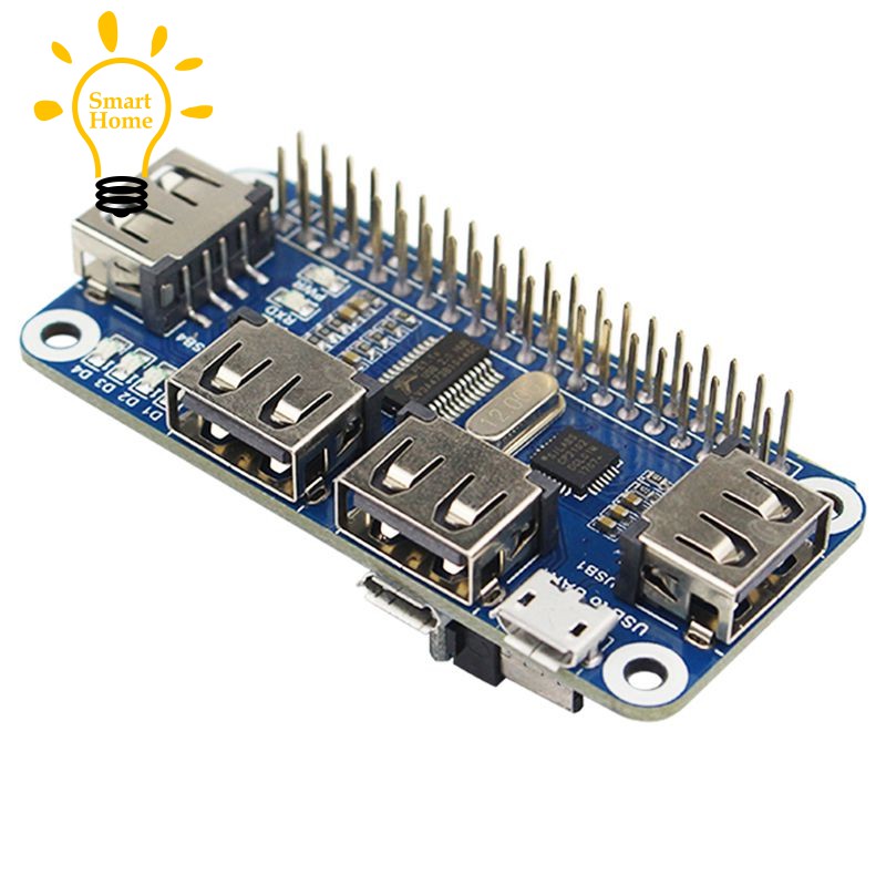 ◊♣4 พอร์ต USB HUB HAT สําหรับ Raspberry Pi 3 / 2 / Zero W บอร์ดขยาย