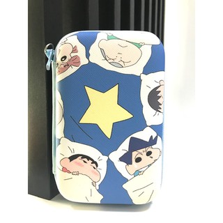 SHIN CHAN กล่องเก็บสายชาร์จ กล่องใส่ PWB HDD , หูฟัง ,เอนกประสงค์, Size XL ลาย ชินจัง นำ้เงิน shin chan    งานสวย PMYL