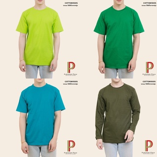 Pratunam Place เสื้อยืดคอกลม เสื้อยืดแขนสั้น Cotton 100% [GREEN TONE] Unisex คอกลม แขนสั้น