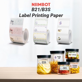 Niimbot B21/B3S สติกเกอร์ฉลากกระดาษ ลายสัตว์น่ารัก กันน้ํา มีกาวในตัว