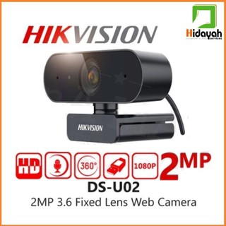 Hikvision Webcam U-02 เว็บแคม 2MP Full HD ไมโครโฟนในตัว รุ่น DS-U02 [รับประกัน 1 ปี ]