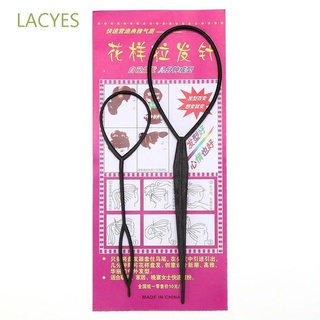 Lacyes อุปกรณ์ทําผมเข็มถักโครเชต์หางม้าพลาสติก 2 ชิ้น / ชุด Diy