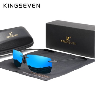 Kingseven Tr90 แว่นตากันแดด ไร้ขอบ น้ําหนักเบา กรอบสี่เหลี่ยม คุณภาพสูง สําหรับผู้หญิง ผู้ชาย