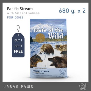 EXP 01/24 [1 แถม 1] อาหารสุนัข Taste of the wild - Pacific Stream สูตรแซลมอนรมควัน สำหรับสุนัขโต ขนาด 680 g.