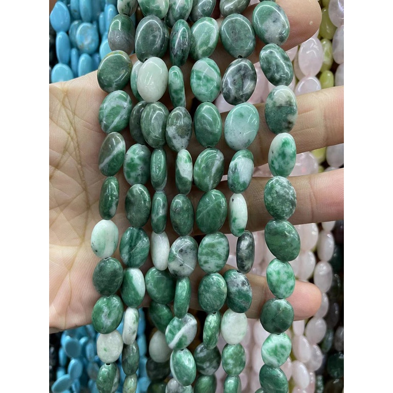 ลูกปัดหินธรรมชาติ ทรงวงรี ขนาด 10x14 มม. หลากสี สําหรับทําเครื่องประดับ สร้อยข้อมือ DIY - รูปที่ 2