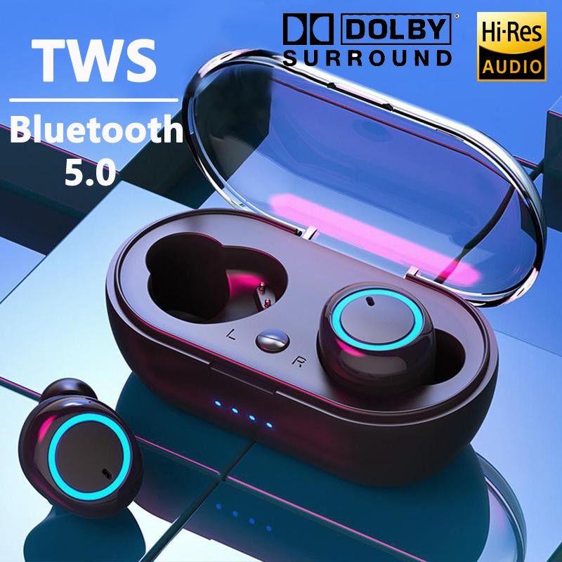 【TWS HiFi 9D BASS】ขายดีที่สุ หูฟังบลูทูธไร้สายหูฟังกีฬา หูฟังออกกำลังกาย เปิดและเชื่อมต่ออัตโน TWS Bluetooth Earphone