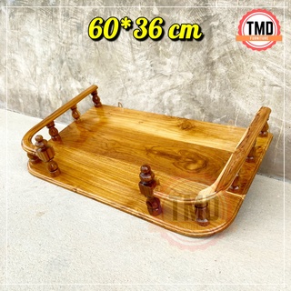 TMD หิ้งพระโค้งติดผนัง ไม้สักทอง ขนาด 60*36 ซม สีใส หิ้งวางไอ้ไข่ หิ้งวางพระพุทธรูป