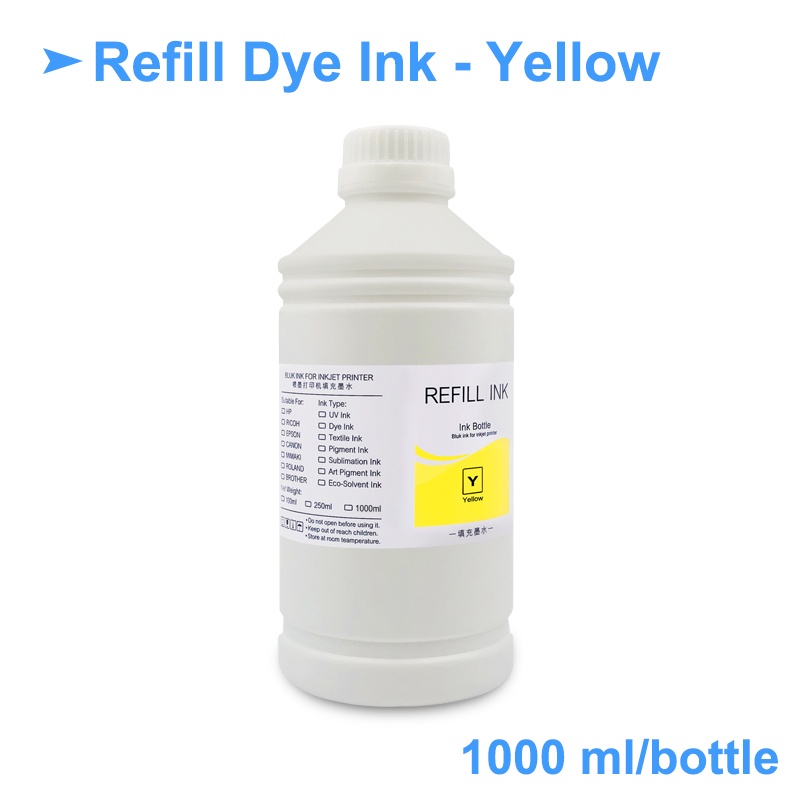 5x1000ML Universal Dye Ink Refill Ink Kit For Epson Stylus Pro 7700 ...