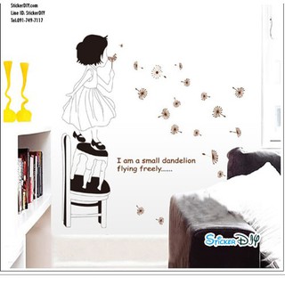 SALE Transparent Wall sticker สติ๊กเกอร์ติดผนัง Fantasy Dandelion (กว้าง110cm.xสูง86cm.)