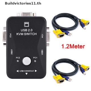 【Buildvictories11】กล่องอะแดปเตอร์แยกสายเคเบิ้ล Vga USB 2.0 สําหรับคีย์บอร์ด เมาส์