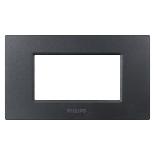 หน้ากาก หน้ากากสวิตซ์-ปลั๊ก ฝาครอบ สวิทซ์ 3ช่อง PHILIPS LEAF สีดำ WALL PLATE PHILIPS LEAF 3-MODULE BLACK