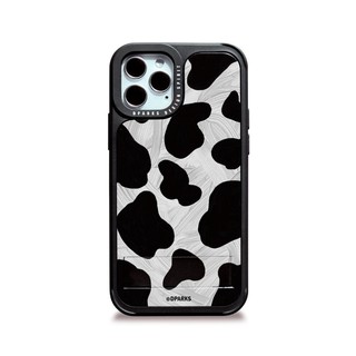 【Korean Phone Case Dparks】 Cow Oil Painting Card Pocket Anti Shock Protective Bumper Premium Case for Compatible for iPhone SAMSUNG 12 Pro mini Max 11 pro max xs xr se2 NOTE20 S20 21 10 Couple case