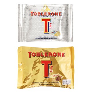 Chocolate Toblerone  Tiny น้ำหนัก 200 กรัม 1 ถุง มี 24 ชิ้น อ่านรายละเอียดก่อนสั่งซื้อ (สินค้าไม่มีฉลากไทย) exp :23/01/2