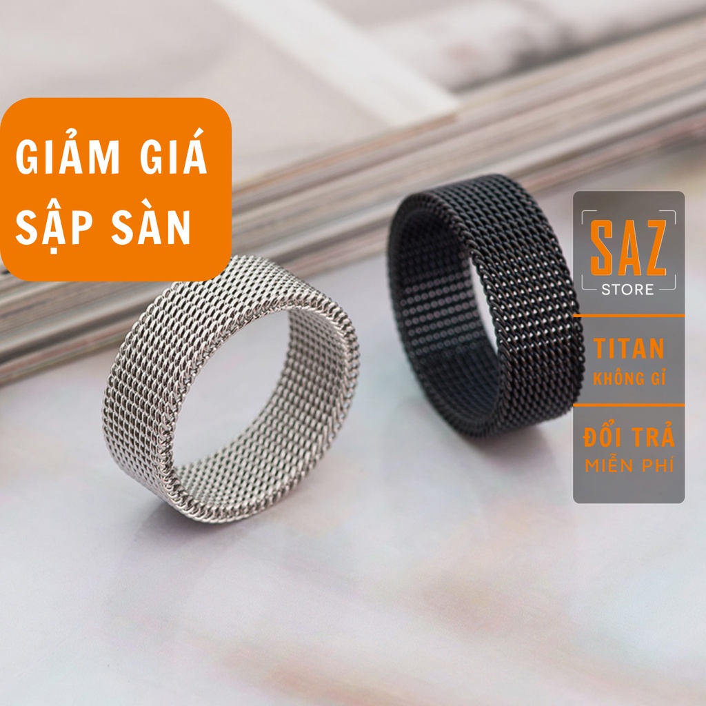 แหวนลิงค์โซ่ยางยืดสองสีสําหรับผู้ชายและผู้หญิงแหวนสไตล์เกาหลีทําจากไทเทเนียมสแตนเลส - แหวน ELAS