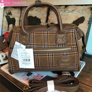 Anello check pattern mini 2 way Boston ของแท้ ราคาถูก