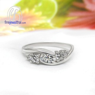 Finejewelthai แหวนเพชร-แหวนเงิน-เพชรสังเคราะห์-เงินแท้-แหวนหมั้น-แหวนแต่งงาน-Diamond CZ-Silver-Wedding-Ring - R1109cz