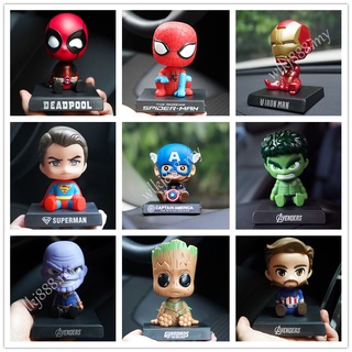 ตุ๊กตาฟิกเกอร์ Marvel Avengers Spider-Man Iron Man Deadpool ของเล่นสําหรับเด็ก