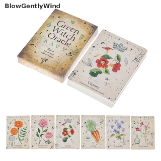 Blowgentlywind ไพ่ทาโรต์ ลายแม่มด สีเขียว สําหรับเล่นเกมกระดาน