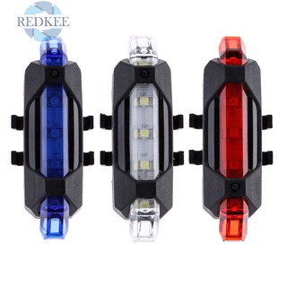 redkee usb ชาร์จไฟ led ไฟท้ายจักรยานกันน้ําไฟเตือน