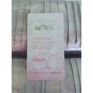 Sewa OverNight Cream&amp;Mask เซวา โอเวอร์ไนท์ ครีม แอนด์ มาส์ก [6 ml.]เซวาซองชมพู จำนวน 1 ซอง