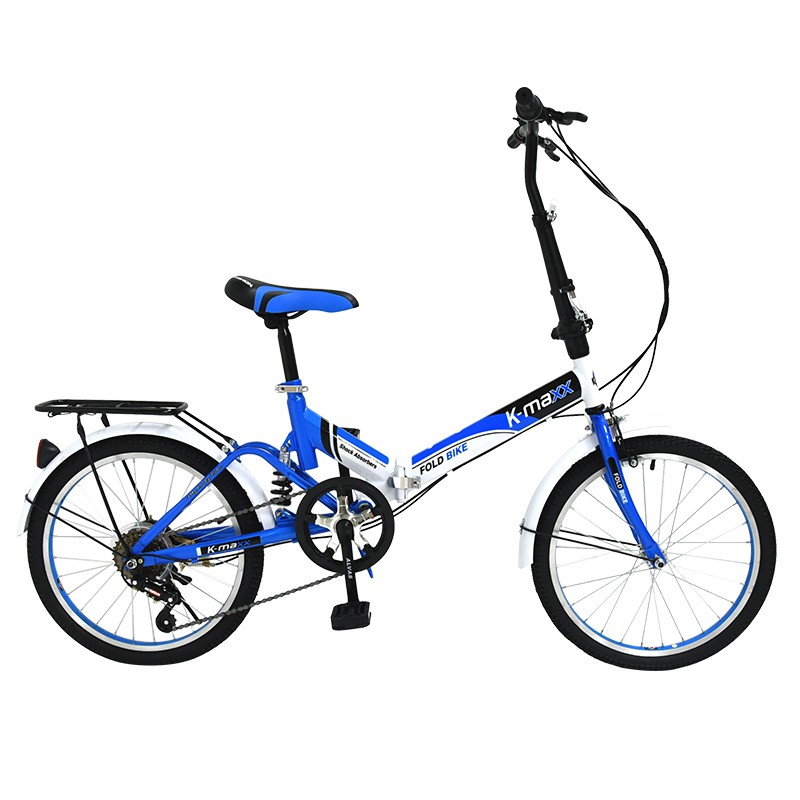 K-BIKE MAXX จักรยานพับได้ FOLDING BIKE 20 นิ้ว 6 Speed รุ่น 20K62(New Design) ฟ้า/ขาว