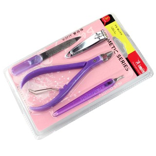   อุปกรณ์ตัดเล็บมือและเล็บเท้า คละสี (1ชุด 4ชิ้น) รุ่น nail-clipper-file-nose-picks-05a-Boss