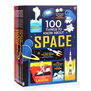 10 หนังสือ Usborne 100 Things To Know About Discovery Series Space Science History อาหาร Hardbound ปกอ่านหนังสือส