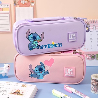 กระเป๋าดินสอ ขนาดใหญ่ จุของได้เยอะ ลายการ์ตูนอนิเมะ Stitch น่ารัก แบบสร้างสรรค์ เหมาะกับนักเรียนชาย และหญิง สําหรับใส่เครื่องเขียน