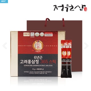 [พร้อมส่ง]Jungwonsam เกาหลี โสมแดง 6-year Korean Red Ginseng Extract 365 Stick กล่อง (10g x 30ซอง) 정원삼 6년근고려홍삼정 365스틱