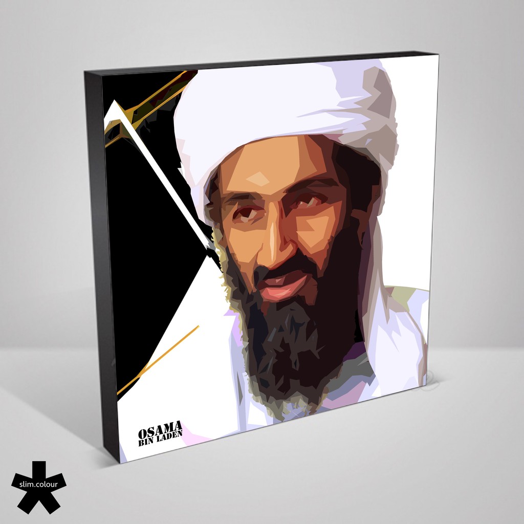 slim.colour |  Pop Art Female | World - Osama bin Laden001 | กรอบลอย กรอบรูป ภาพพิมพ์ รูปติดผนัง ภาพ