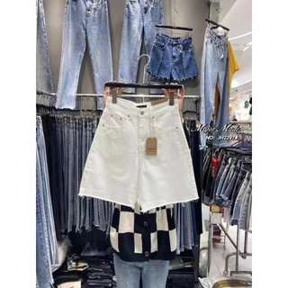 jeanshouse#2297#S-XL#ยีนส์3ส่วนสีขาว#ขา3ส่วน