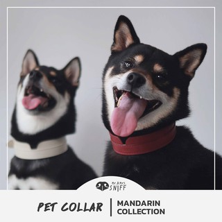 ปลอกคอสัตว์เลี้ยง Mandarin pet collar สลักชื่อ เบอร์โทรฟรี หนังนิ่มแท้ ปลอกคอสุนัข ปลอกคอแมว ปลอกคอปกจีน | Mr.&amp;Mrs.Sniff