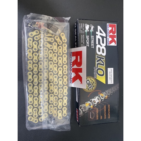 RK 428KLO โซ่ทอง 428-122 132 / rantai Emas o แหวนโซ่