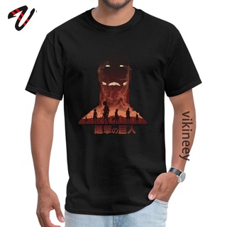 เสื้อยืด ผ้าฝ้าย ทรงหลวม ลาย Attack Titan แฟชั่นยอดนิยม สําหรับผู้ชาย